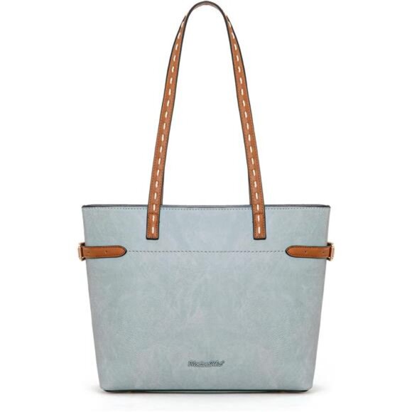 Tote Bag Slouchy Hobo Bag Minimalist Light Blue - Picture 1 of 6